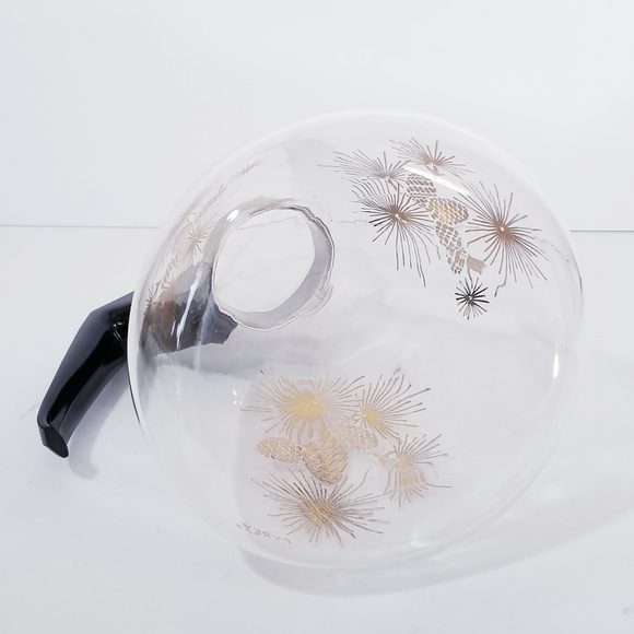 Pyrex Glass Coffee Percolator with Gold Pinecones - Picture 5 of 8